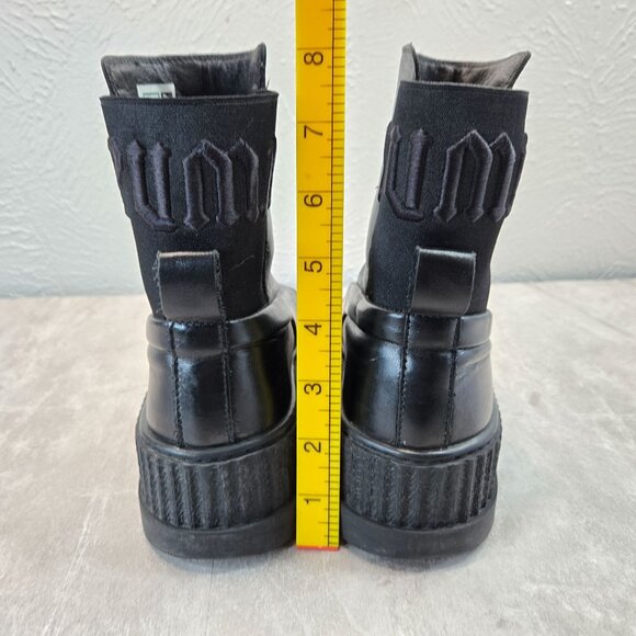 Rihanna FENTY PUMA Chelsea Shoe Boots Size 6 Black Pull on Biker Moto Booties - Picture 4 of 13